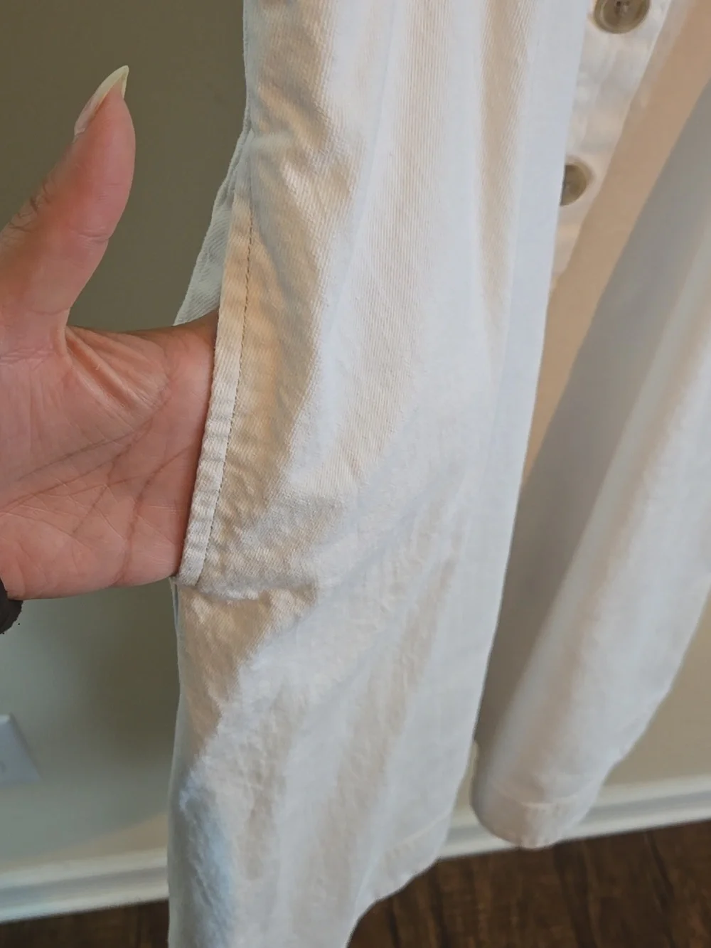 Universal Thread White Denim Dress Button Front Cottagecore Summer Large - Picture 6 of 10